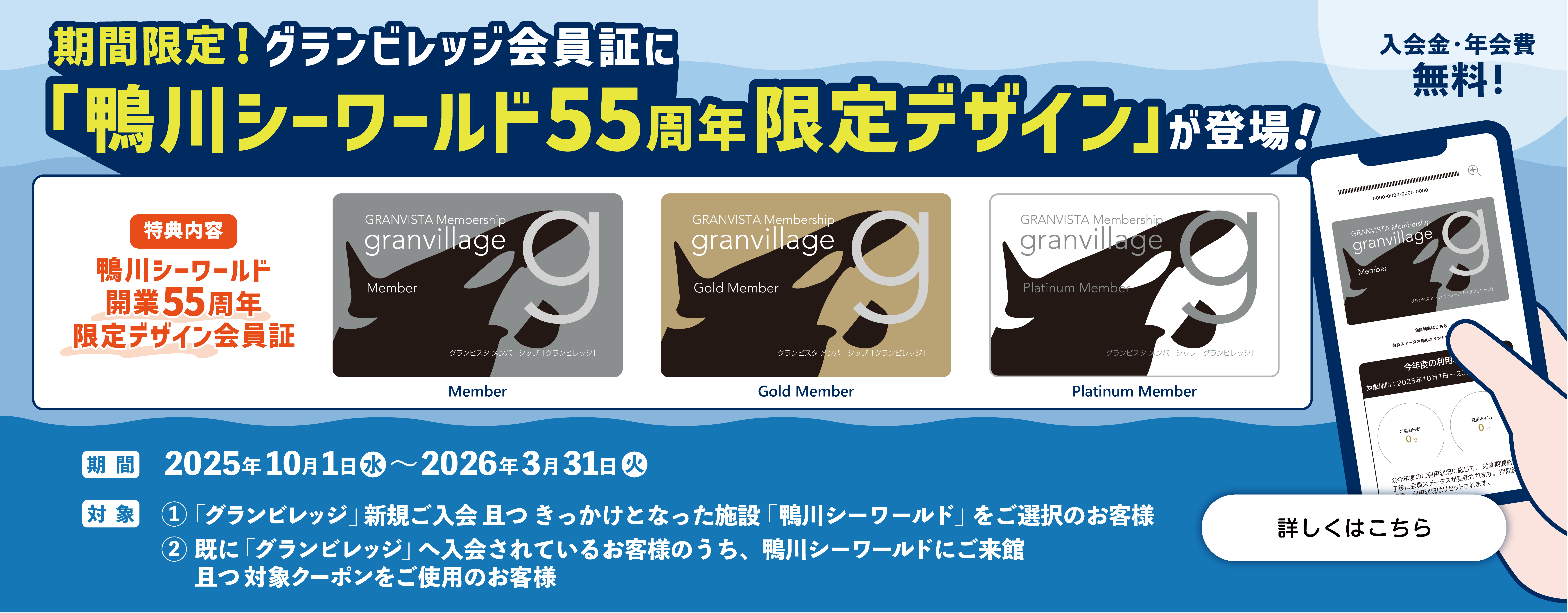 鴨川シーワールド55周年限定デザイン会員証