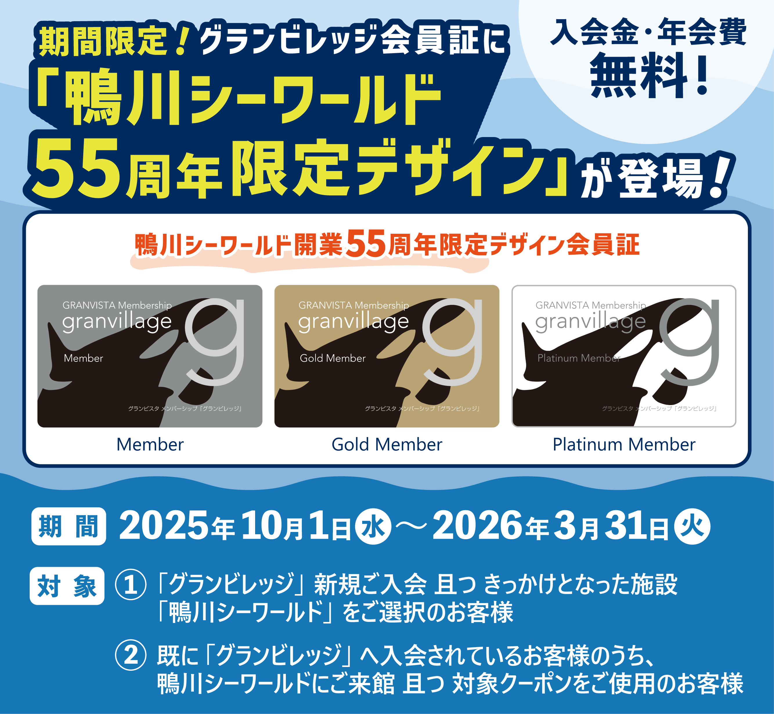 鴨川シーワールド55周年限定デザイン会員証