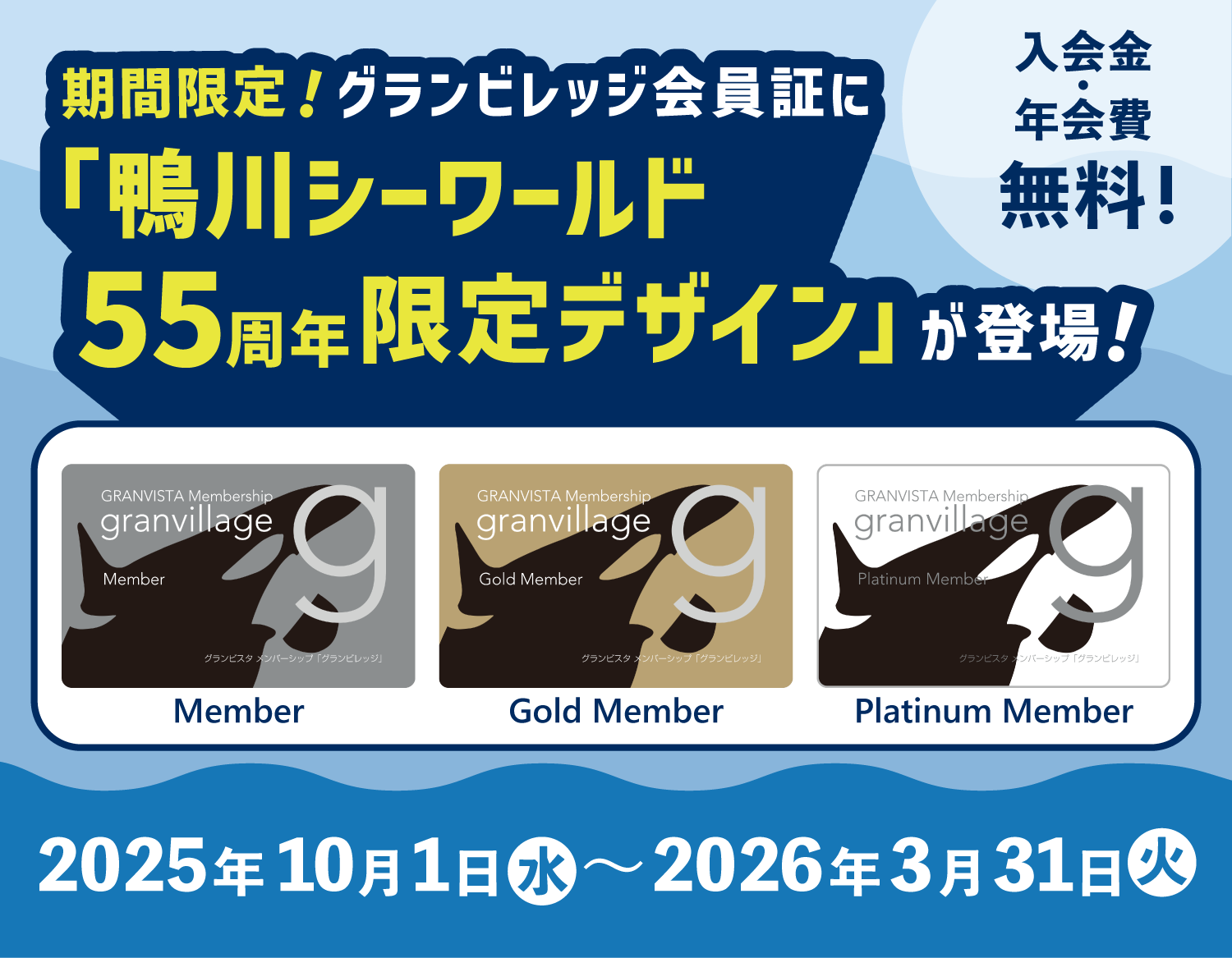 鴨川シーワールド55周年限定デザイン会員証